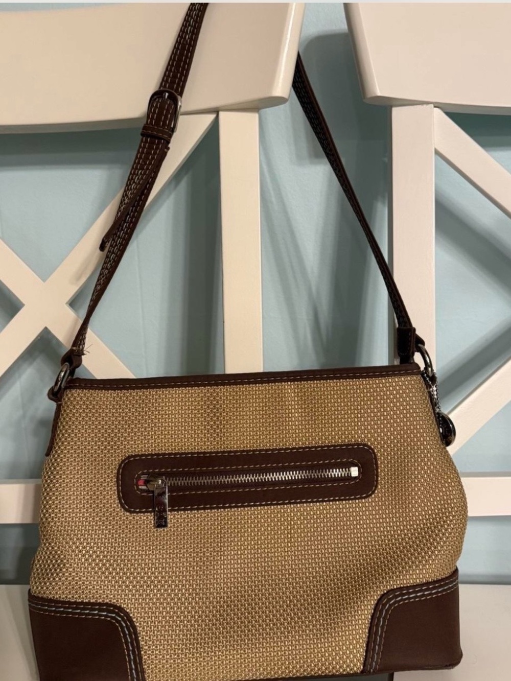 The Sak Tan and Brown Woven Shoulder Bag